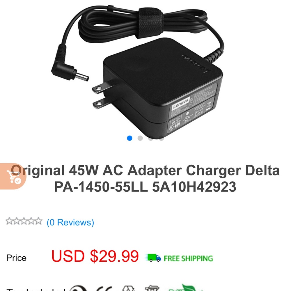 Lenovo Black Power Adapter